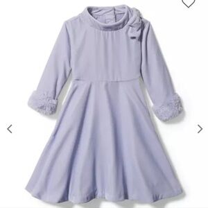 Janie and Jack Velvet Faux Fur Cuff Dress in Enchanting Lilac Size 5